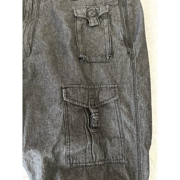 Sean John Men's Size 46 Cargo Flight Pants Tie Bottom Gray Y2K 100% Cotton Light - Picture 4 of 12